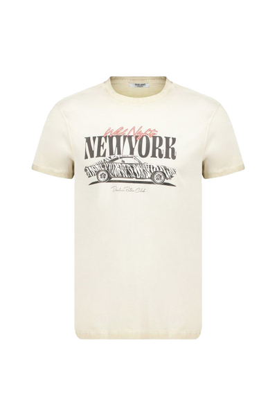 Deeluxe Arlington Wild Nights New York Men's Beige Cotton Jersey T-Shirt