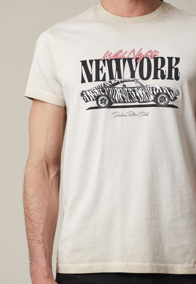 Deeluxe Arlington Wild Nights New York Men's Beige Cotton Jersey T-Shirt