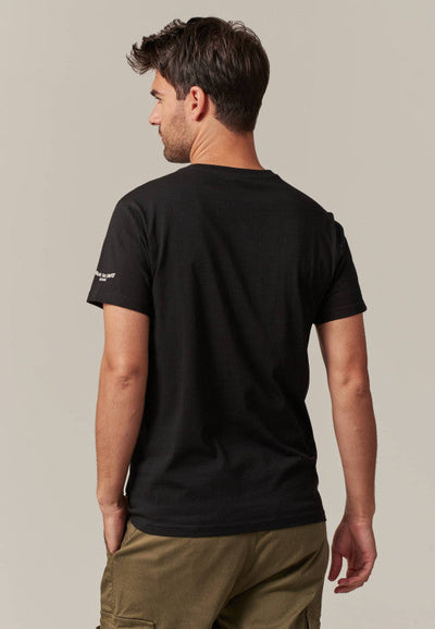 Deeluxe Men's Black Snow T-Shirt with Skull Helmet Graphic
