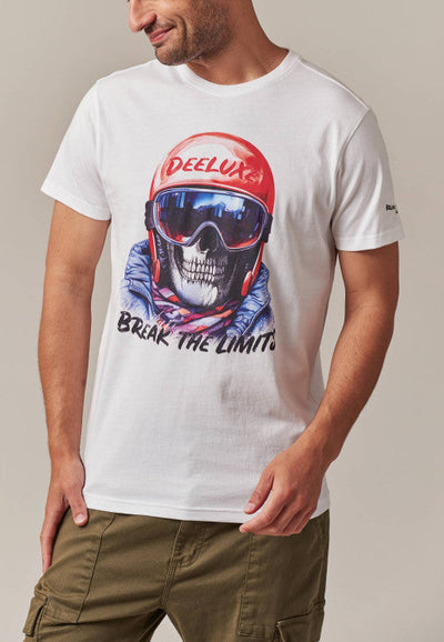 Deeluxe Snow Men's Short-Sleeved T-Shirt: Rock Spirit, Ski Helmet Skull