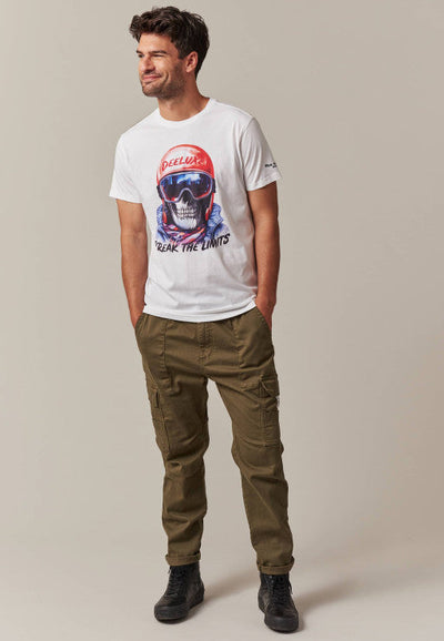 Deeluxe Snow Men's Short-Sleeved T-Shirt: Rock Spirit, Ski Helmet Skull