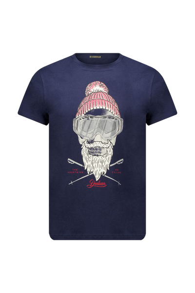 Deeluxe Pablo Men's Rock Style T-Shirt - Premium Cotton, Navy, Biowash Finish