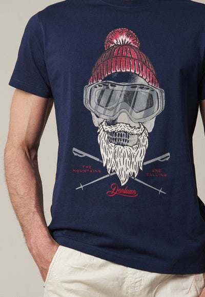 Deeluxe Pablo Men's Rock Style T-Shirt - Premium Cotton, Navy, Biowash Finish