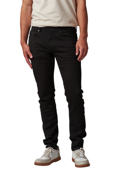 Deeluxe Men's Slim Fit Black Denim Jeans with 5 Pockets