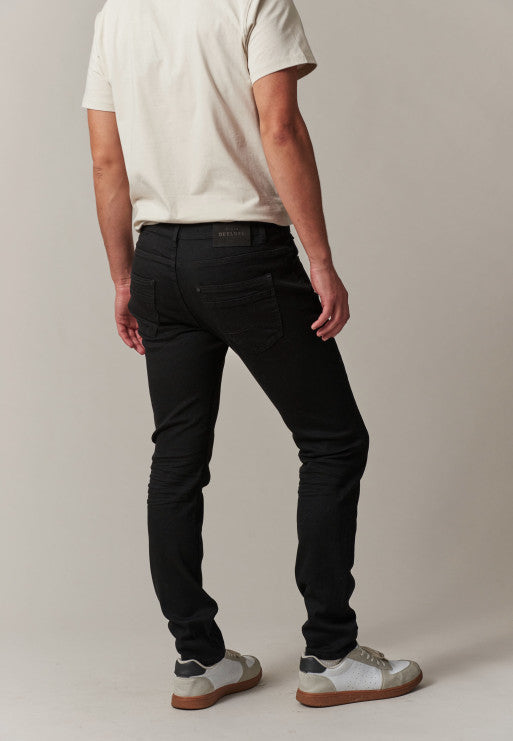 Deeluxe Men's Slim Fit Black Denim Jeans with 5 Pockets