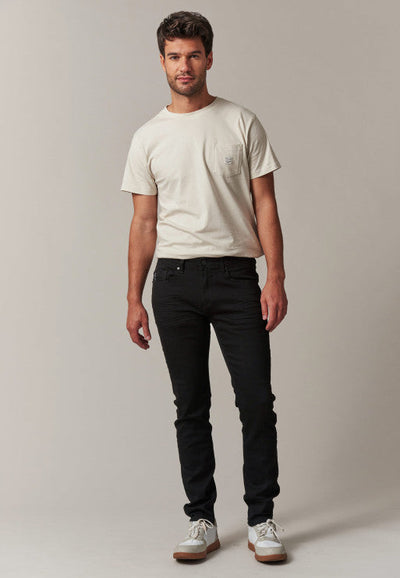 Deeluxe Men's Slim Fit Black Denim Jeans with 5 Pockets