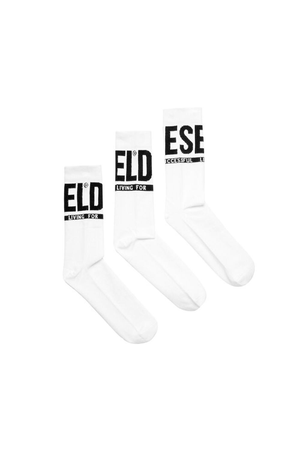 Diesel Ray Three-Pack Long Socks: White, Stylish, Comfortable, Everyday Essential