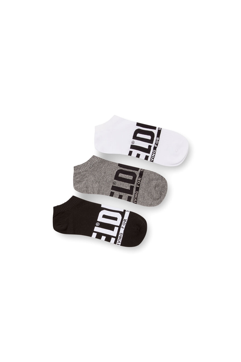 Diesel Gost Threepack Low-Cut Socks: Bold Logo, Comfort Blend, Multi-Color Pack