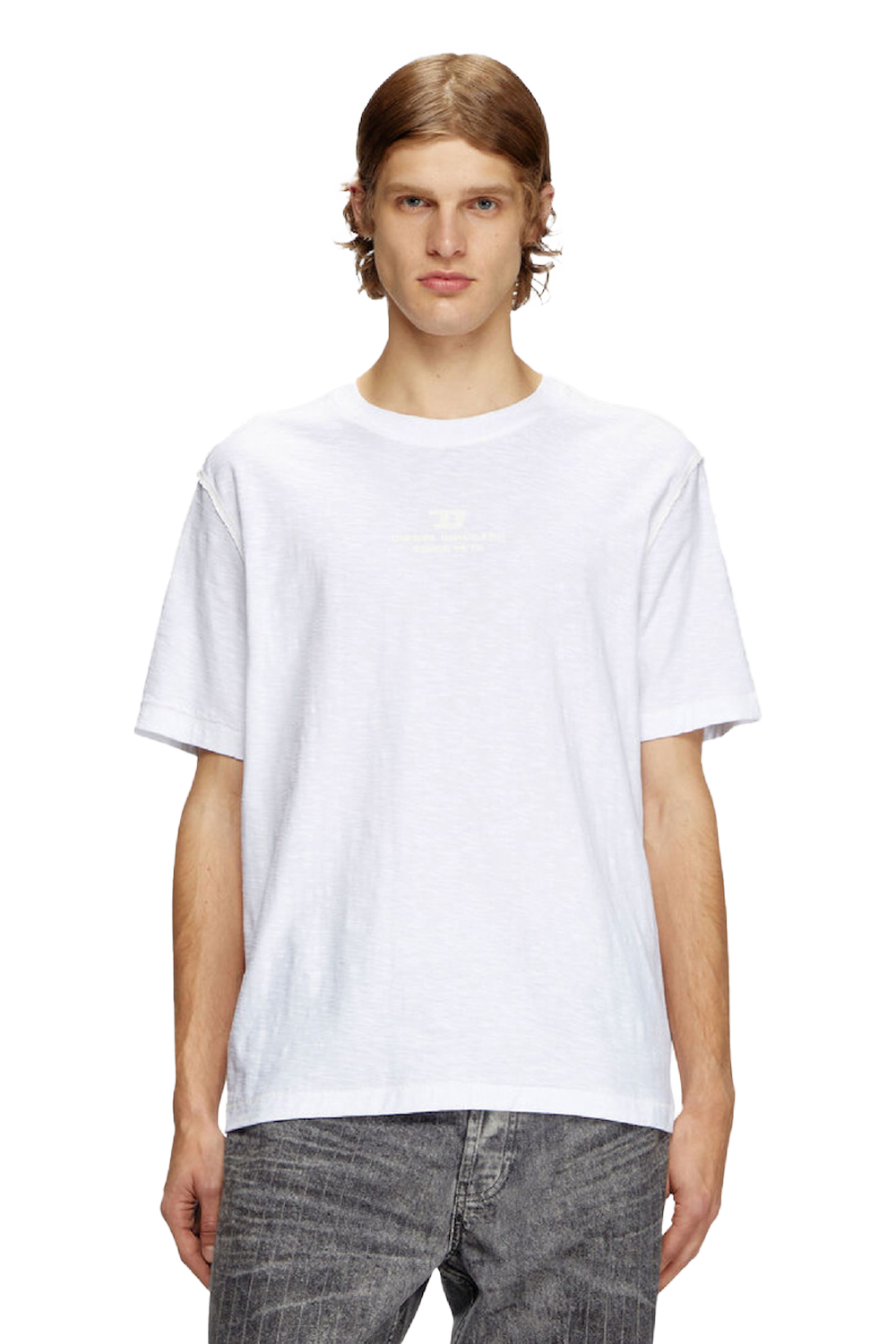 Diesel T-Adjust-R10 White T-Shirt: Premium Cotton, Iconic Style for Men