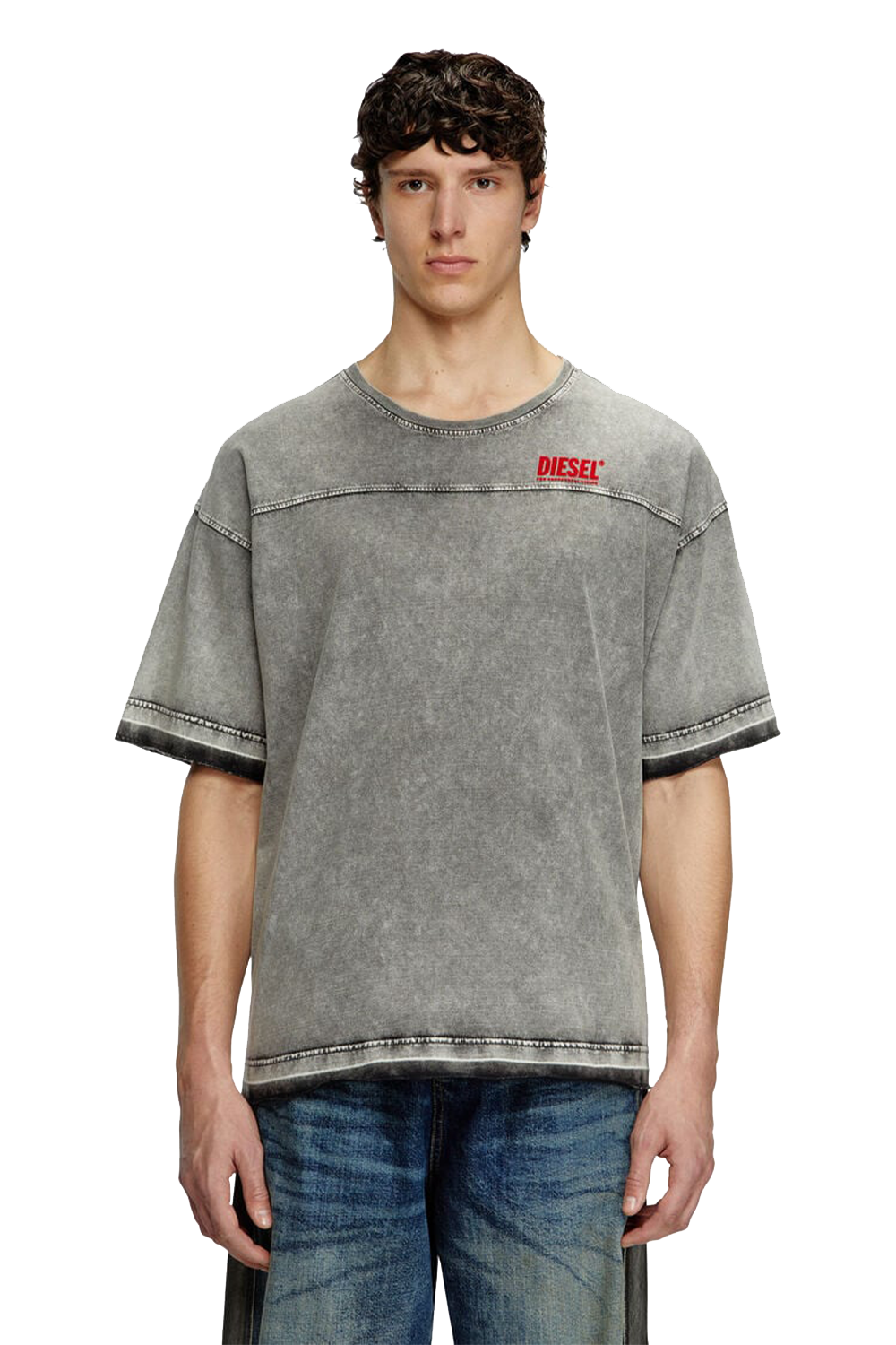 Diesel T-Hoxt Premium Gray Cotton Tee for Ultimate Summer Comfort