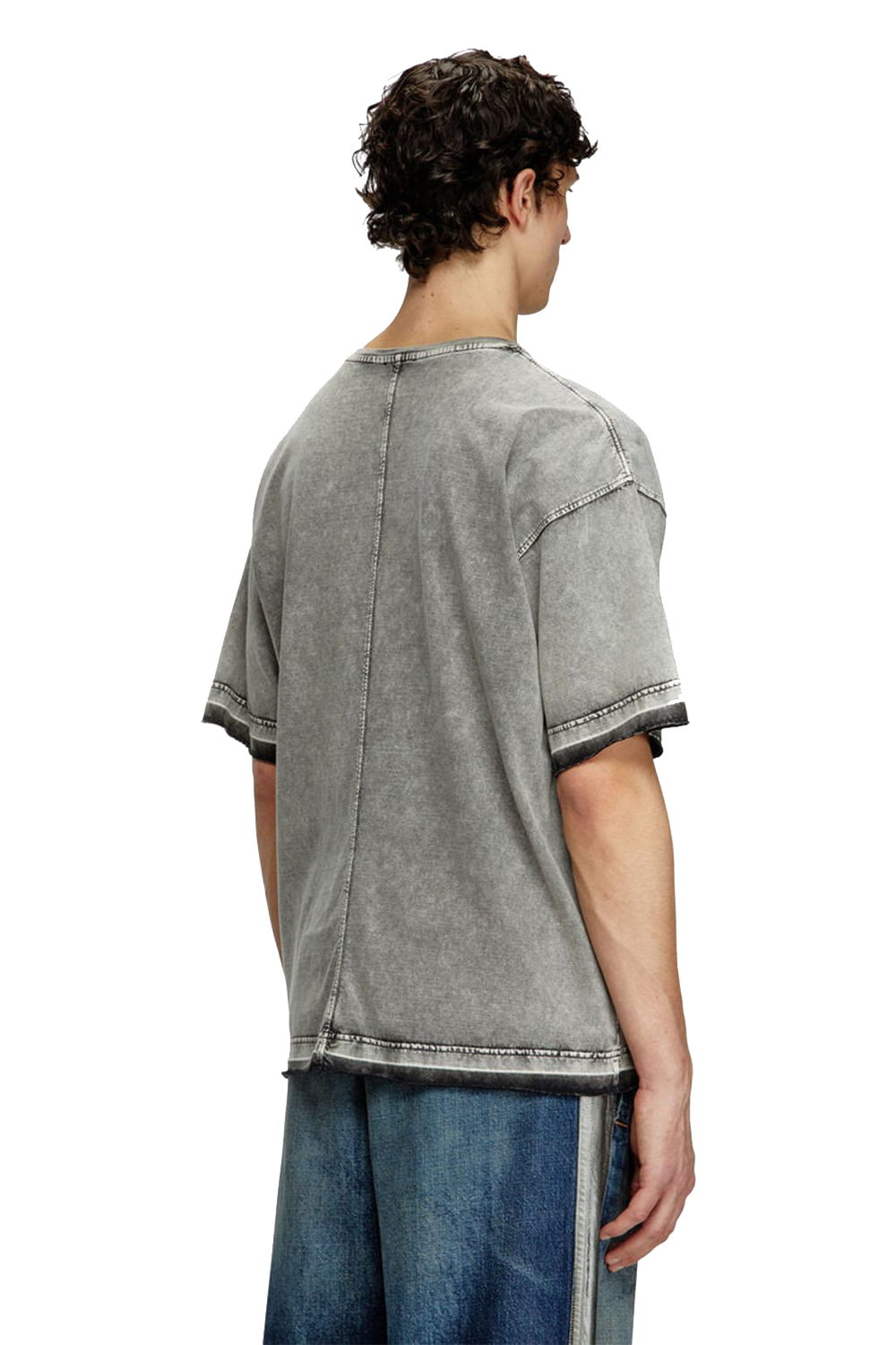 Diesel T-Hoxt Premium Gray Cotton Tee for Ultimate Summer Comfort