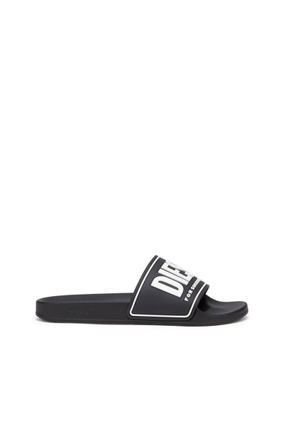 Diesel SA-Mayemi CC Slide Black Pool Sandal with 3D Logo Design