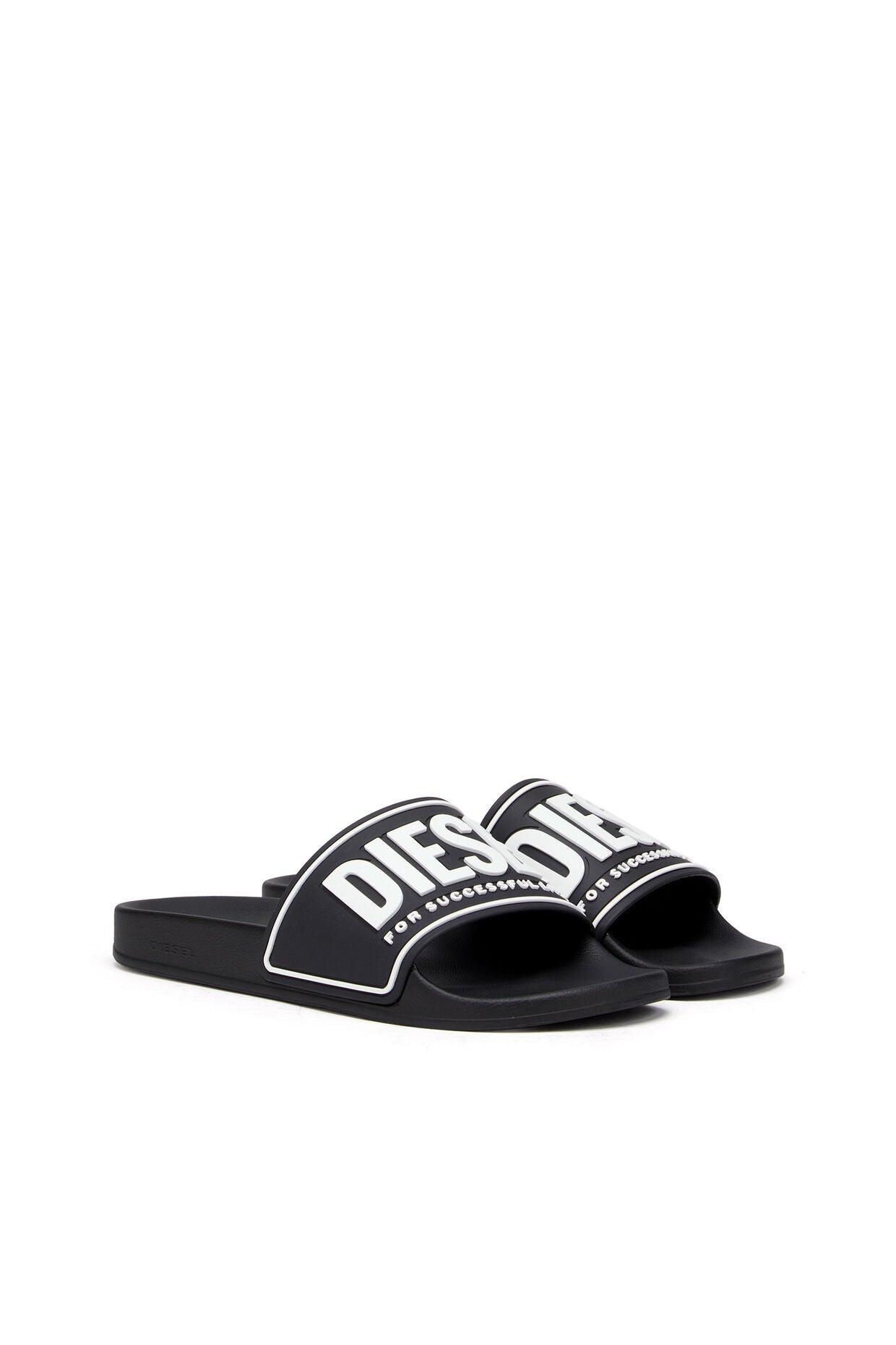 Diesel SA-Mayemi CC Slide Black Pool Sandal with 3D Logo Design