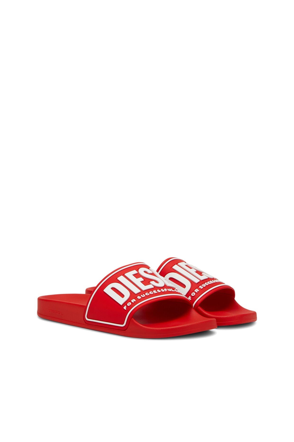 Diesel SA-Mayemi CC Slide Red White Sandals: Ergonomic Comfort, Stylish 3D Logo