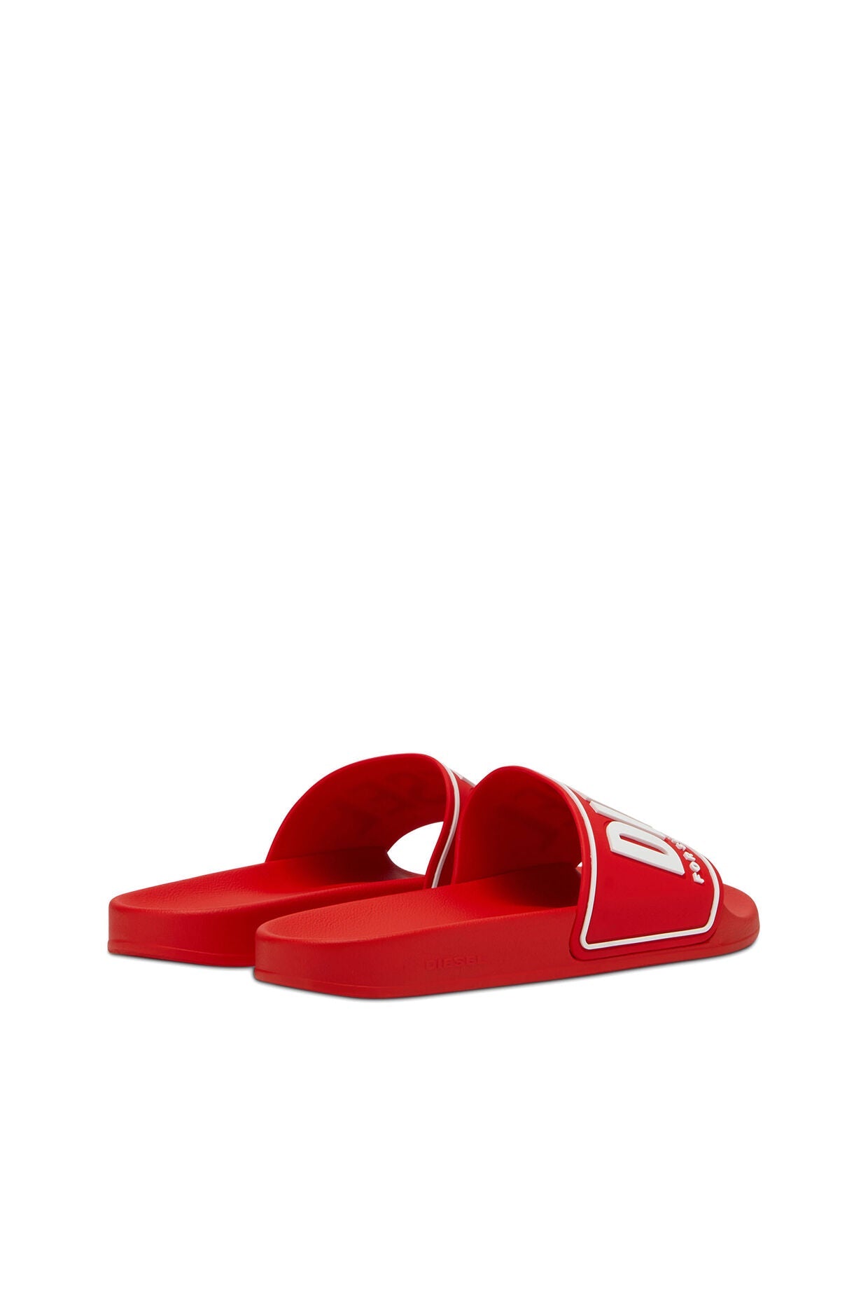 Diesel SA-Mayemi CC Slide Red White Sandals: Ergonomic Comfort, Stylish 3D Logo