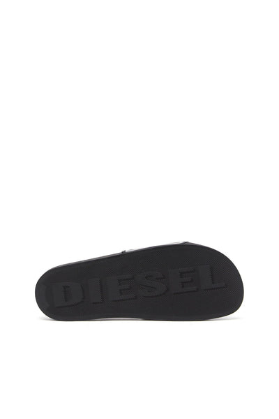 Diesel SA-Mayemi CC Slide Black Pool Sandal with 3D Logo Design