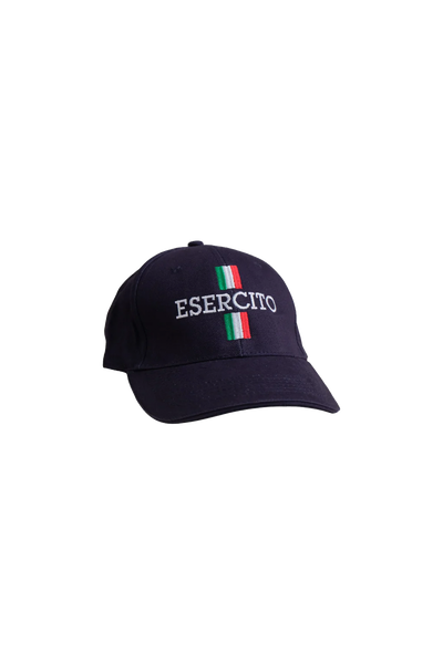 Esercito Italian Tricolore Navy Blue Cotton Adjustable Baseball Cap