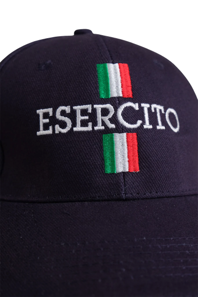 Esercito Italian Tricolore Navy Blue Cotton Adjustable Baseball Cap