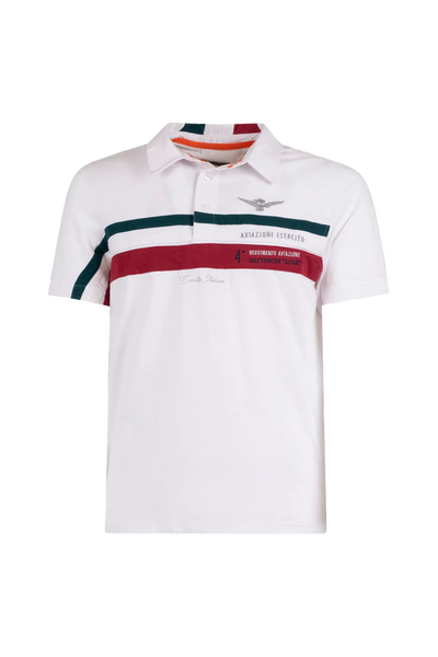 Esercito Enry White Cotton Jersey Golfer: Classic Style, Premium Comfort Polo