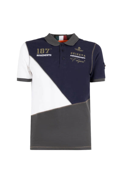 Esercito Nauos Golfer: Tailored Fit Cotton Jersey Polo with Military Patches