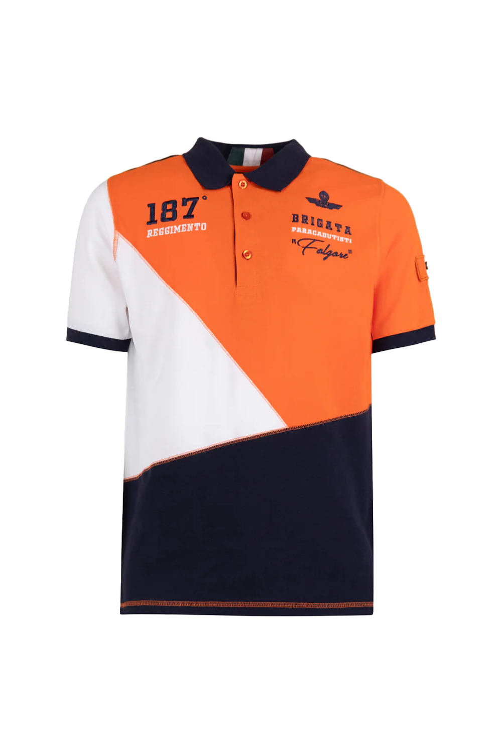 Esercito Nauos Cotton Jersey Polo Shirt with Paracadutisti Folgore Details