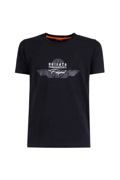 Esercito Iraos S4F623 Black T-Shirt with Embroidered Detail