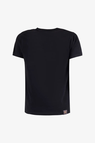 Esercito Iraos S4F623 Black T-Shirt with Embroidered Detail