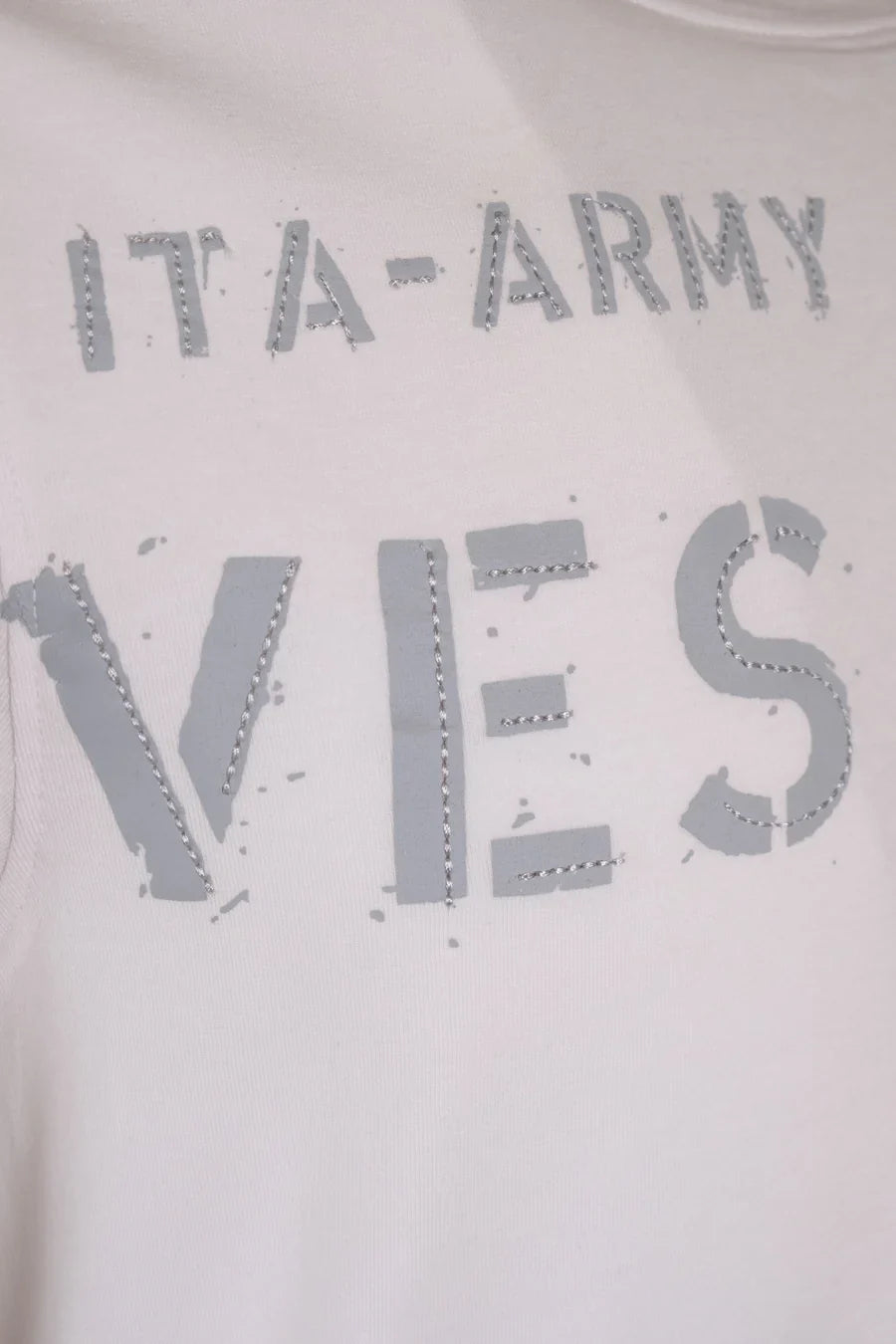 Esercito Geor S4F629 White Embroidered Short Sleeve Comfort T-Shirt