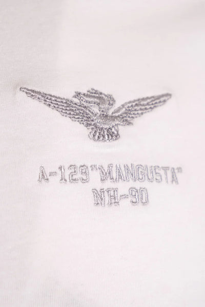 Esercito Geor S4F629 White Embroidered Short Sleeve Comfort T-Shirt