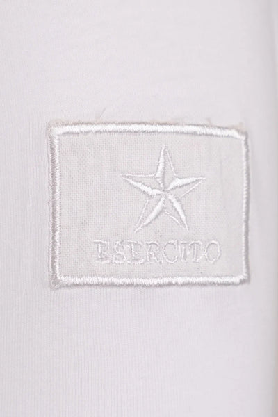 Esercito Geor S4F629 White Embroidered Short Sleeve Comfort T-Shirt