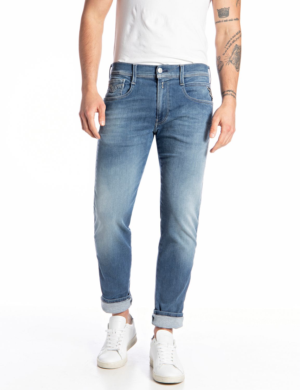 Replay Anbass Recycled 360: Sustainable Stretch Denim Jeans for Ultimate Comfort