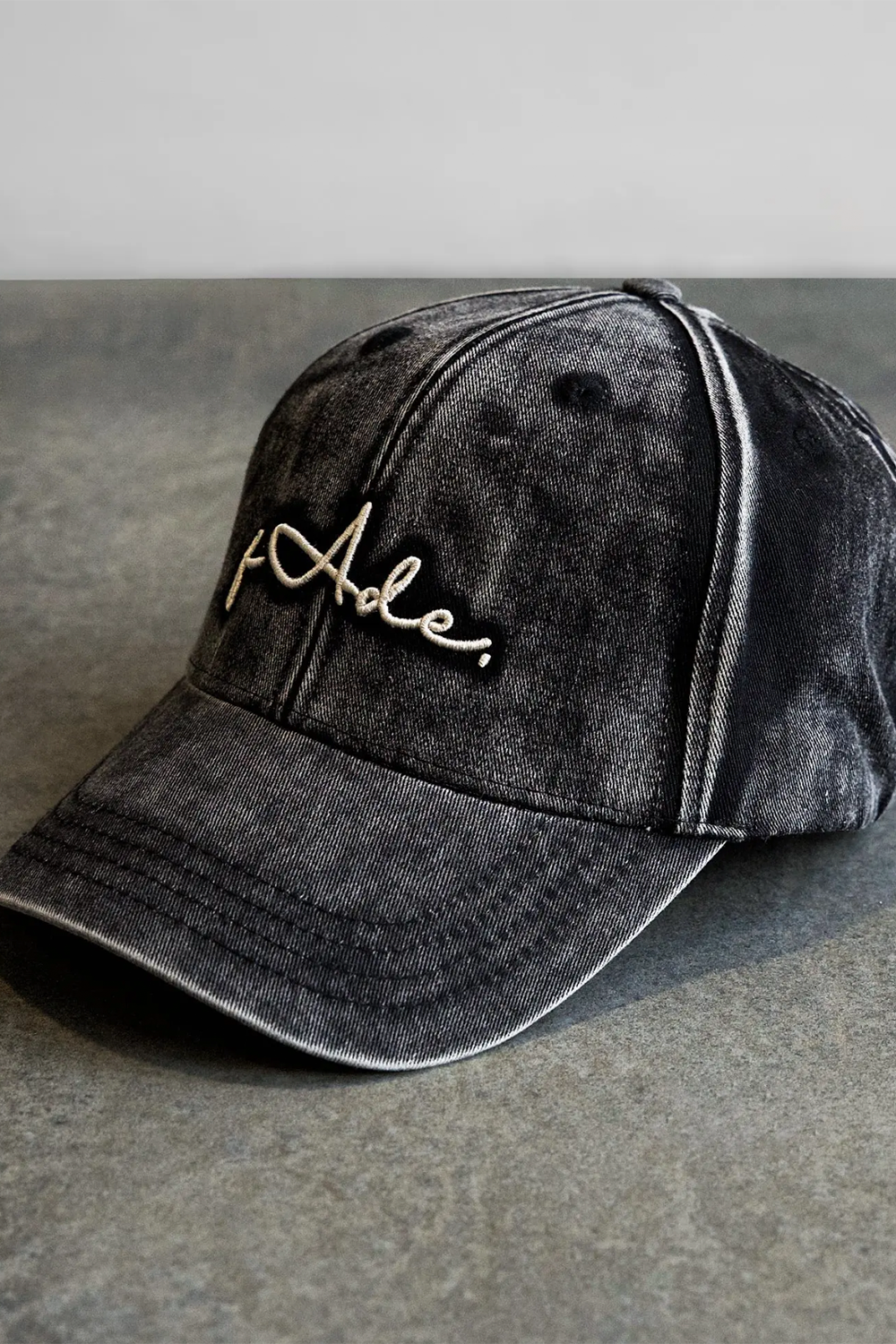 Signature Grey Washed Cotton Cap with Off-White Embroidered Fade Logo