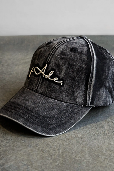 Signature Grey Washed Cotton Cap with Off-White Embroidered Fade Logo