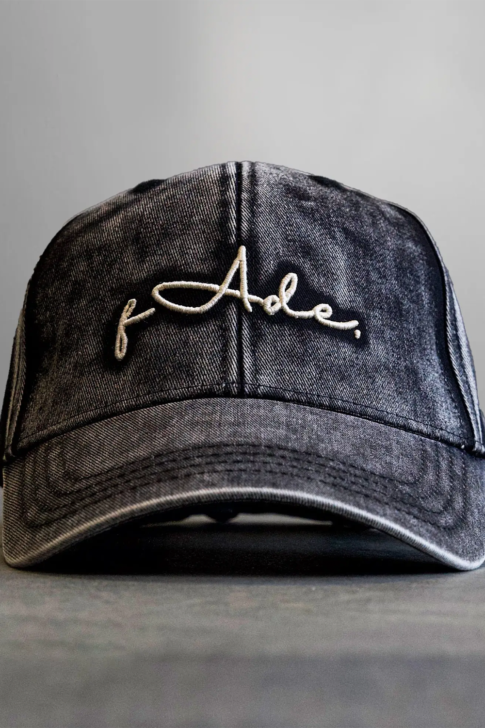 Signature Grey Washed Cotton Cap with Off-White Embroidered Fade Logo