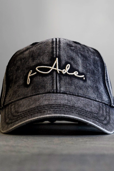 Signature Grey Washed Cotton Cap with Off-White Embroidered Fade Logo