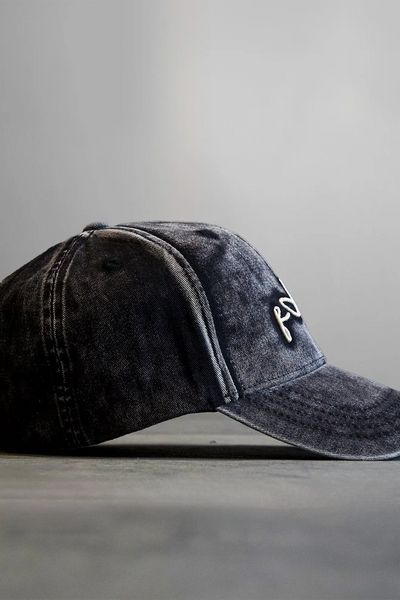 Signature Grey Washed Cotton Cap with Off-White Embroidered Fade Logo