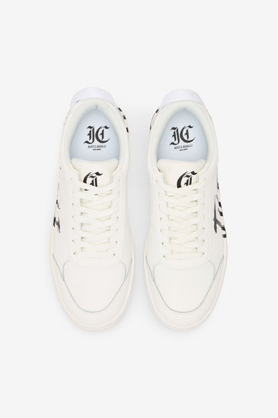 Just Cavalli Fondo Azula White Sneaker: Stylish Lace-Up Comfort with Distinctive Branding