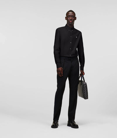 Karl Lagerfeld Ikonik 2.0 Poplin Shirt: Premium Cotton, Iconic Design, Black