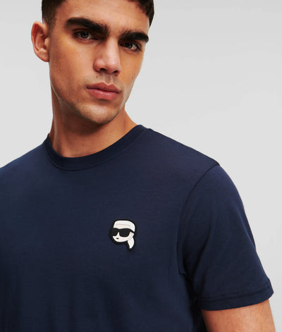 Karl Lagerfeld Ikonik 2.0 Mini Patch T-Shirt: Organic Cotton, Navy Blue