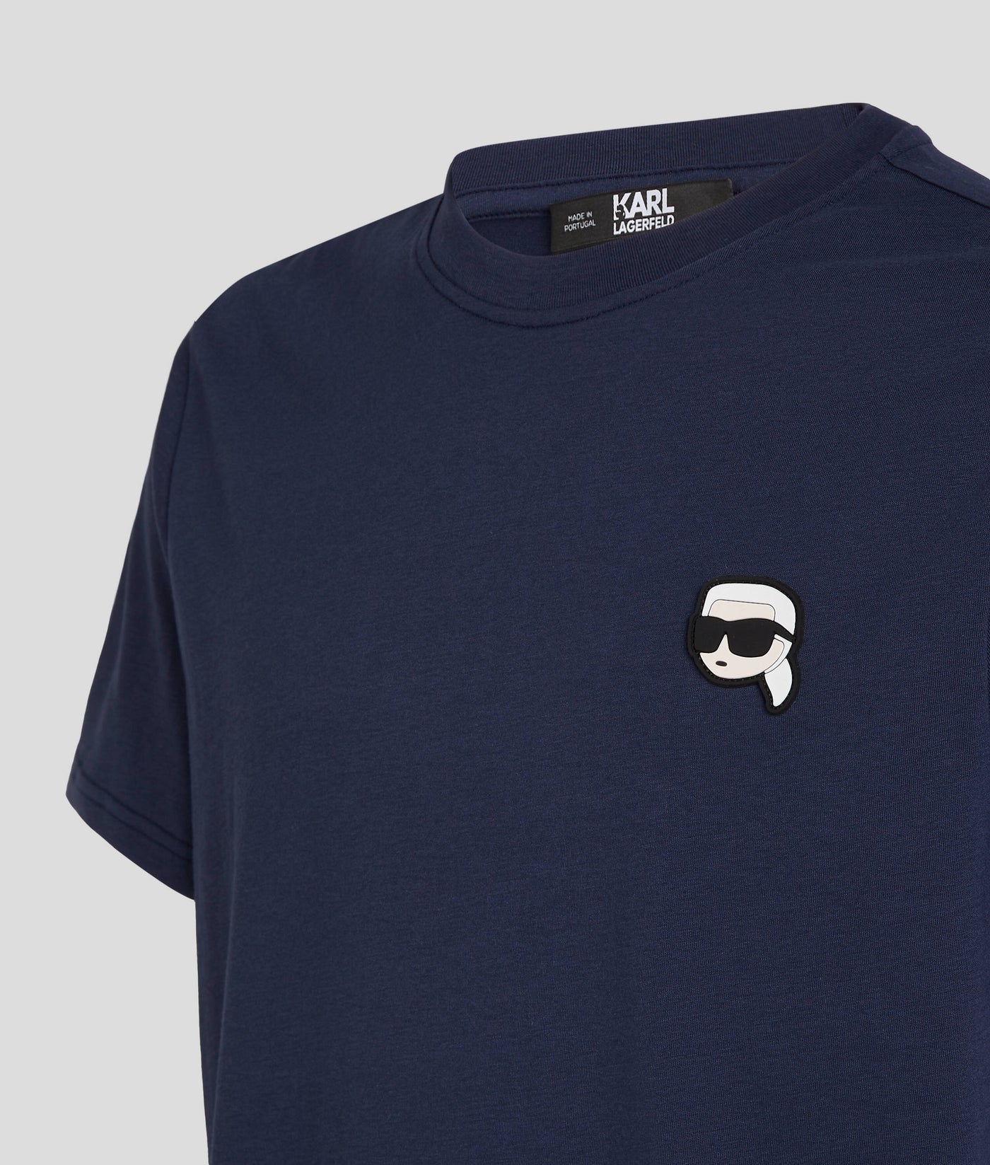 Karl Lagerfeld Ikonik 2.0 Mini Patch T-Shirt: Organic Cotton, Navy Blue