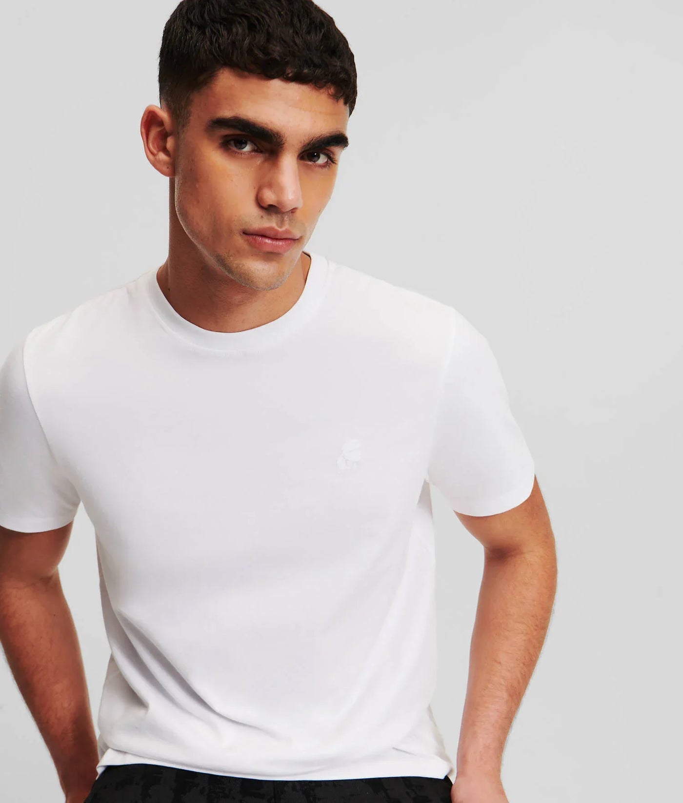 Karl Lagerfeld Kameo Logo T-Shirt: Pure Organic Cotton, Iconic Style, White