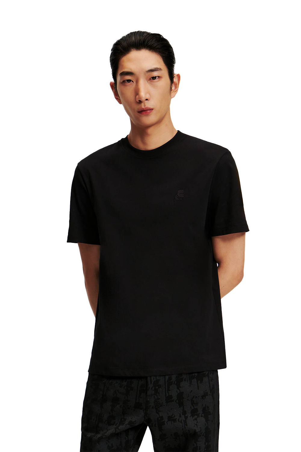 Karl Lagerfeld Kameo Logo T-Shirt: Organic Cotton, Black, Iconic Style, Regular Fit