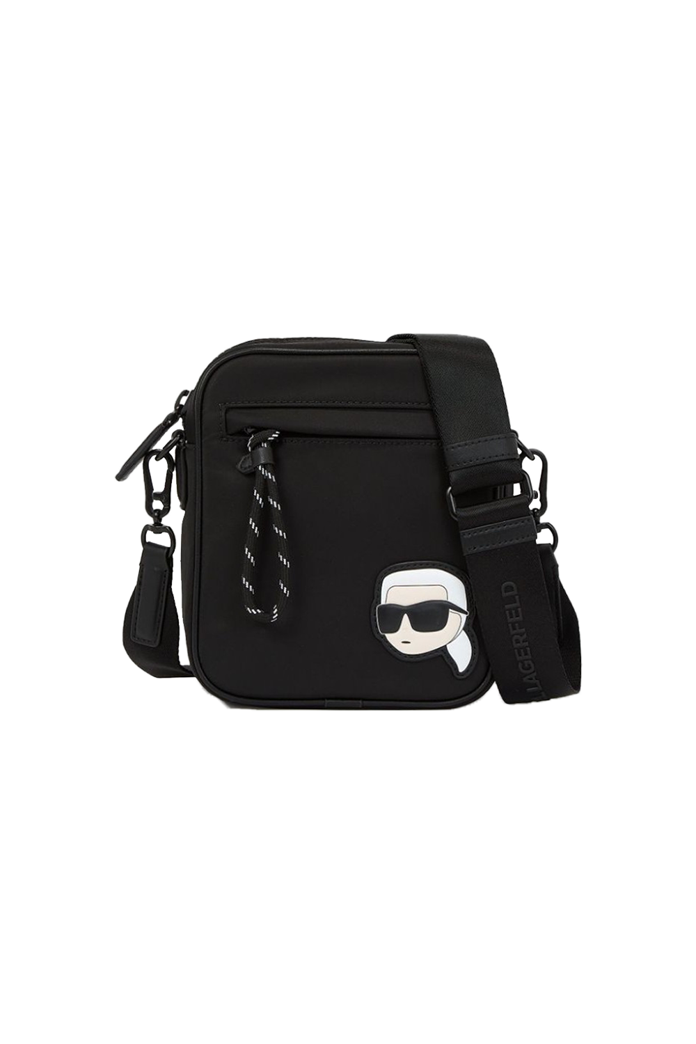 Karl Lagerfeld K/Ikon Nylon Crossbody Bag: Sleek, Versatile, and Chic Black Design