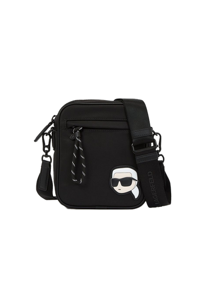 Karl Lagerfeld K/Ikon Nylon Crossbody Bag: Sleek, Versatile, and Chic Black Design