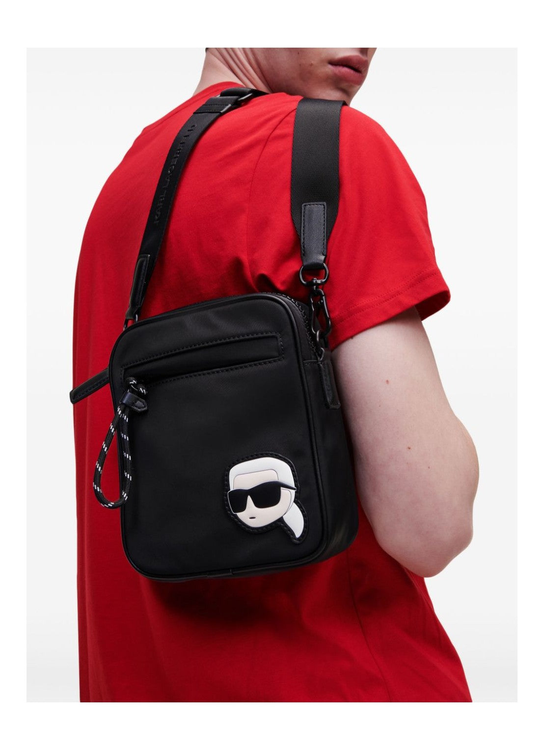 Karl Lagerfeld K/Ikon Nylon Crossbody Bag: Sleek, Versatile, and Chic Black Design