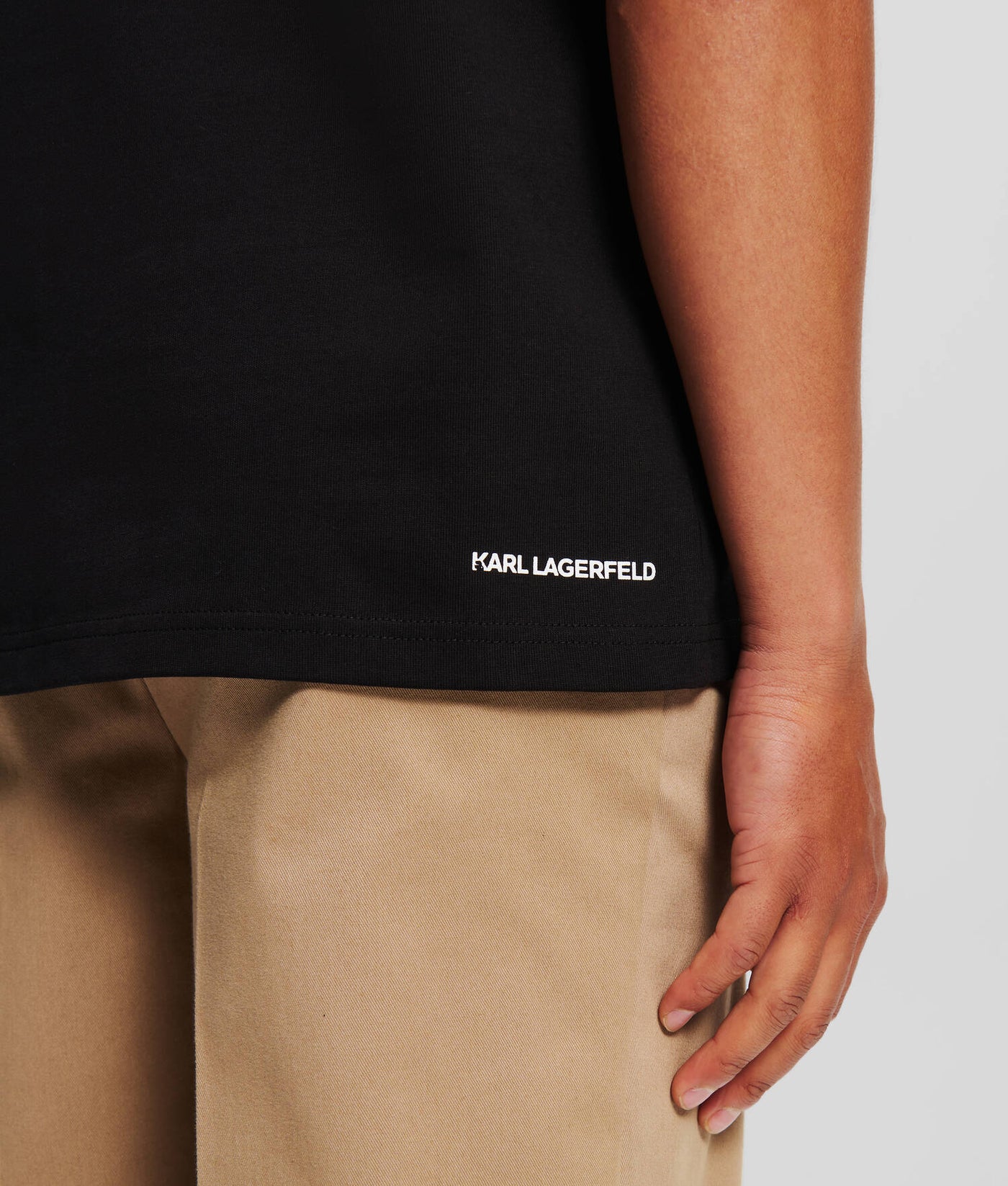 Karl Lagerfeld Black Organic Cotton Sunglasses Embroidery T-Shirt for Men