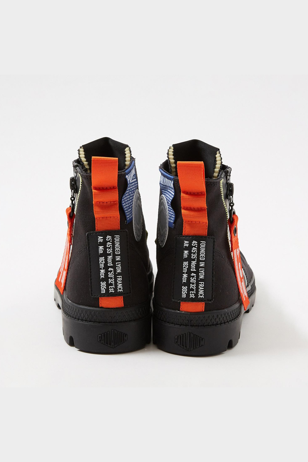 Palladium Pampa Hi Outzip Overlab Boot: Bold Black Canvas, Durable Rubber Sole