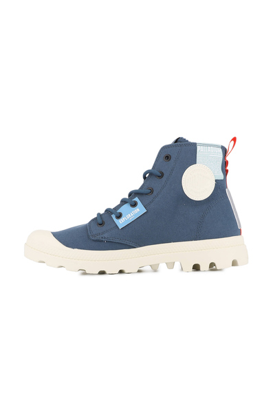 Pampa Hi Outzip Overlab Boot: Bold Blue Canvas, Durable Rubber, Unique Style