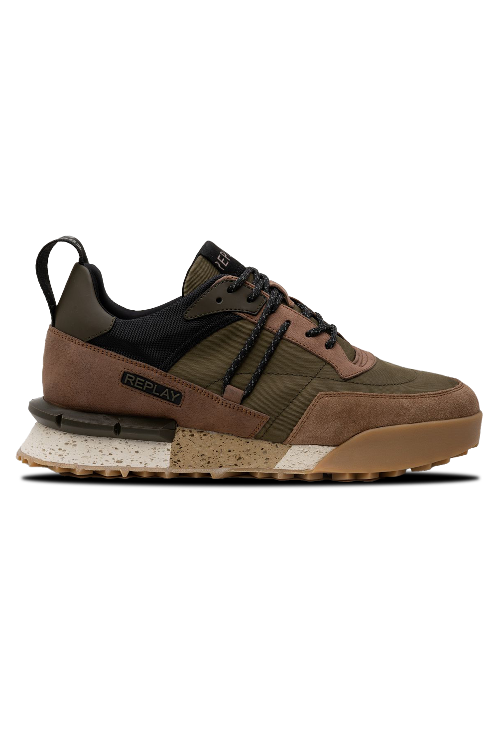 Replay Field Jupiter X Multi-Color Lace-Up Mid-Cut Patchwork Sneaker