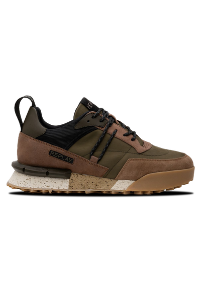 Replay Field Jupiter X Multi-Color Lace-Up Mid-Cut Patchwork Sneaker